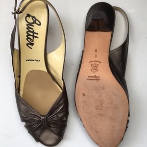 Butter Sling Back Kitten Heel Sandals